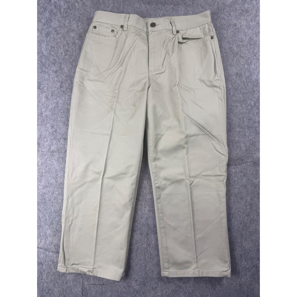 Lauren Ralph Lauren Pants Womens 6 Tan Cotton Twill Straight Leg Chino Preppy 31